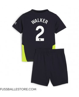 Günstige Manchester City Kyle Walker #2 Auswärts Trikotsatzt Kinder 2024-25 Kurzarm (+ Kurze Hosen)